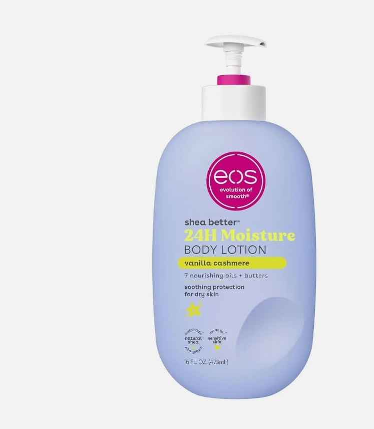 eos Shea Better Body Lotion for Dry Skin | Vanilla Cashmere |16 oz